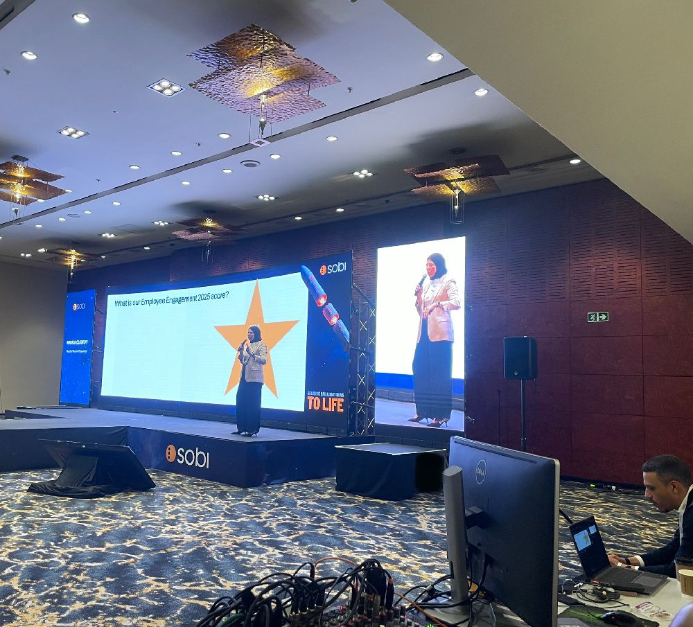 Large format LED wall corporate event AV Westin Cape Town inside CTICC